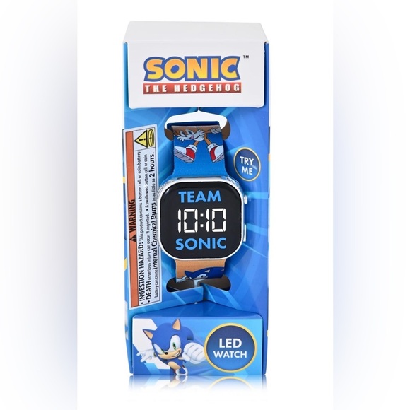 SonicUnisex Children's LED Watch with Square Case and Printed Silicone Strap - Picture 4 of 5